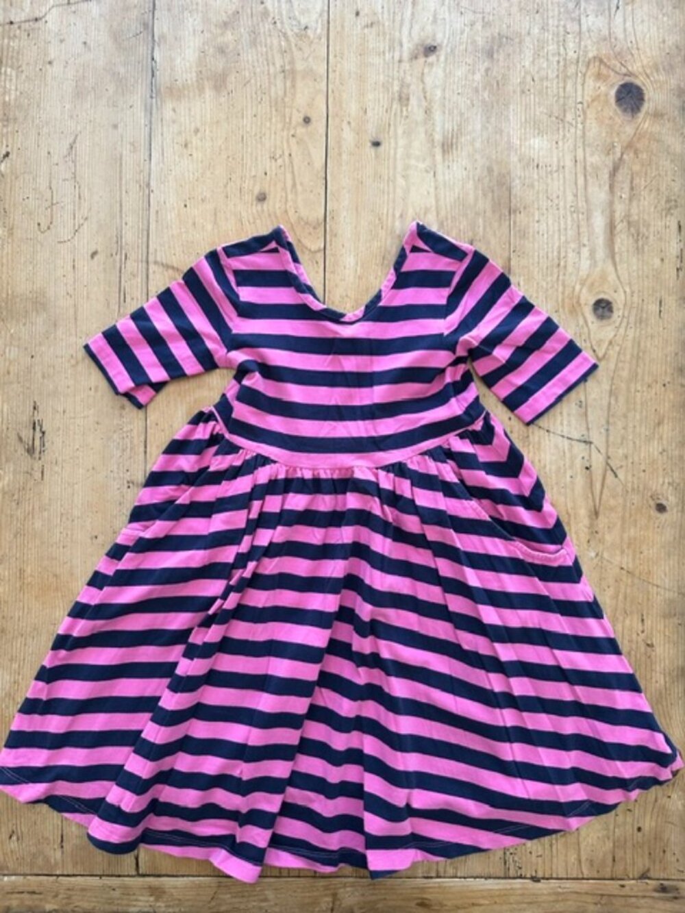 Hanna Andersson Girls Stripe Dress Size 6/7
